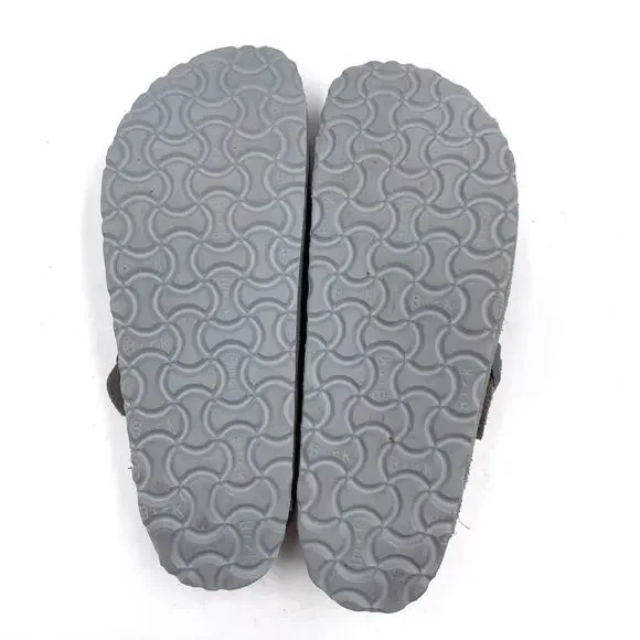 SOLD-Birkenstock Boston Mules Grey Suede Leather Soft Footbed Sz 39 / 8 NARROW - Picture 7 of 8
